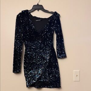 Lavish Alice Black Sequin Long Sleeve Dress